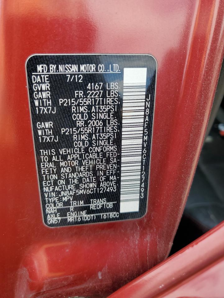 2012 Nissan Juke S VIN: JN8AF5MV6CT127493 Lot: 69830375