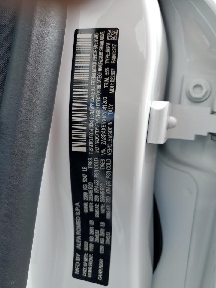 2022 Alfa Romeo Stelvio Ti VIN: ZASPAKBNXN7D41203 Lot: 69905235