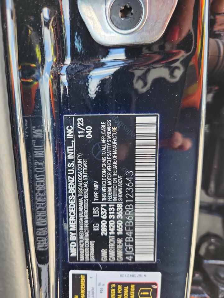 2024 Mercedes-Benz Gle 350 4Matic VIN: 4JGFB4FB6RB123643 Lot: 67565525