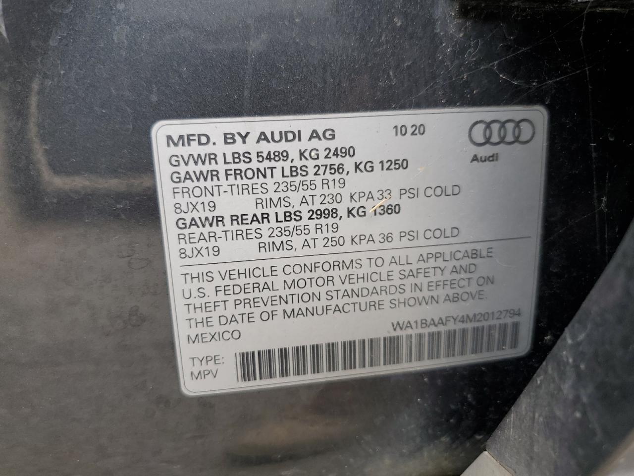 2021 Audi Q5 Premium Plus VIN: WA1BAAFY4M2012794 Lot: 70639145