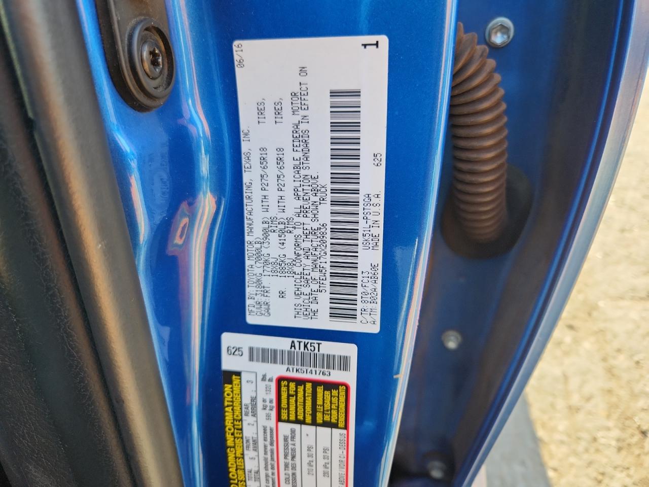 2016 Toyota Tundra Crewmax Sr5 VIN: 5TFEW5F17GX209836 Lot: 70220205