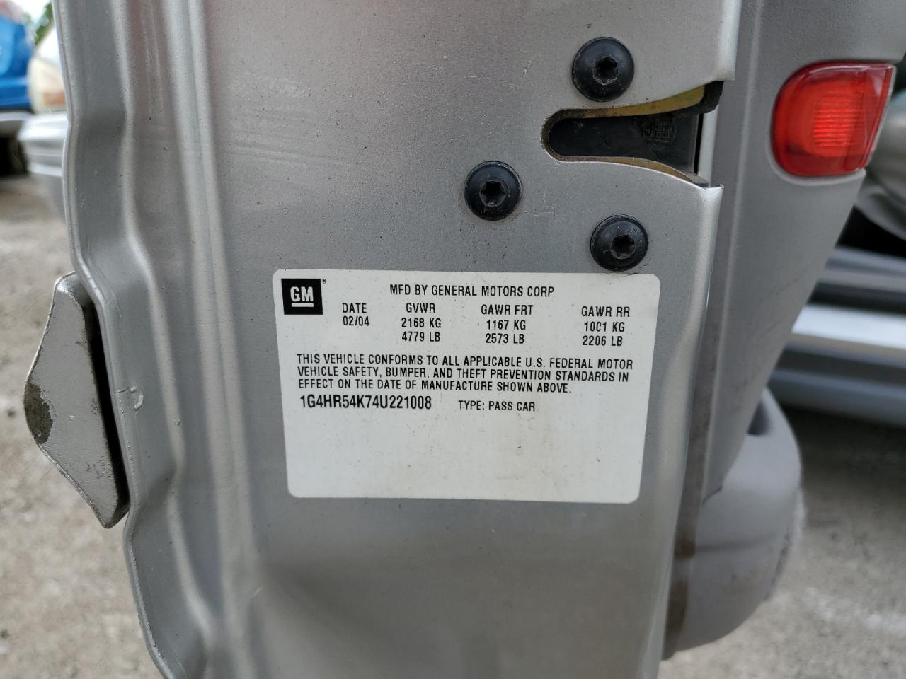 2004 Buick Lesabre Limited VIN: 1G4HR54K74U221008 Lot: 70209275