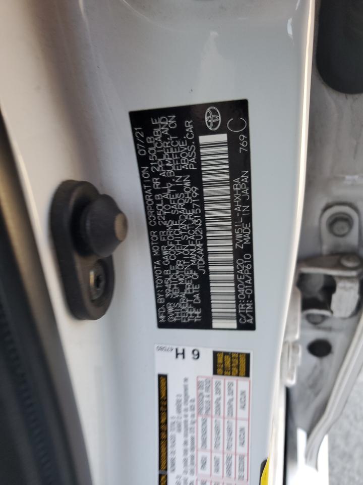 2022 Toyota Prius Night Shade VIN: JTDKAMFU2N3157199 Lot: 67975455