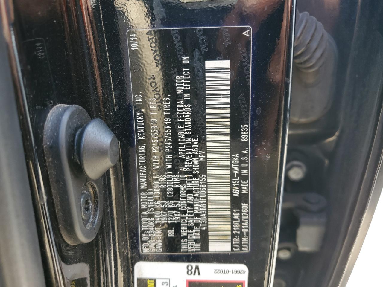 2015 Toyota Venza Le VIN: 4T3BA3BB1FU068155 Lot: 67747735