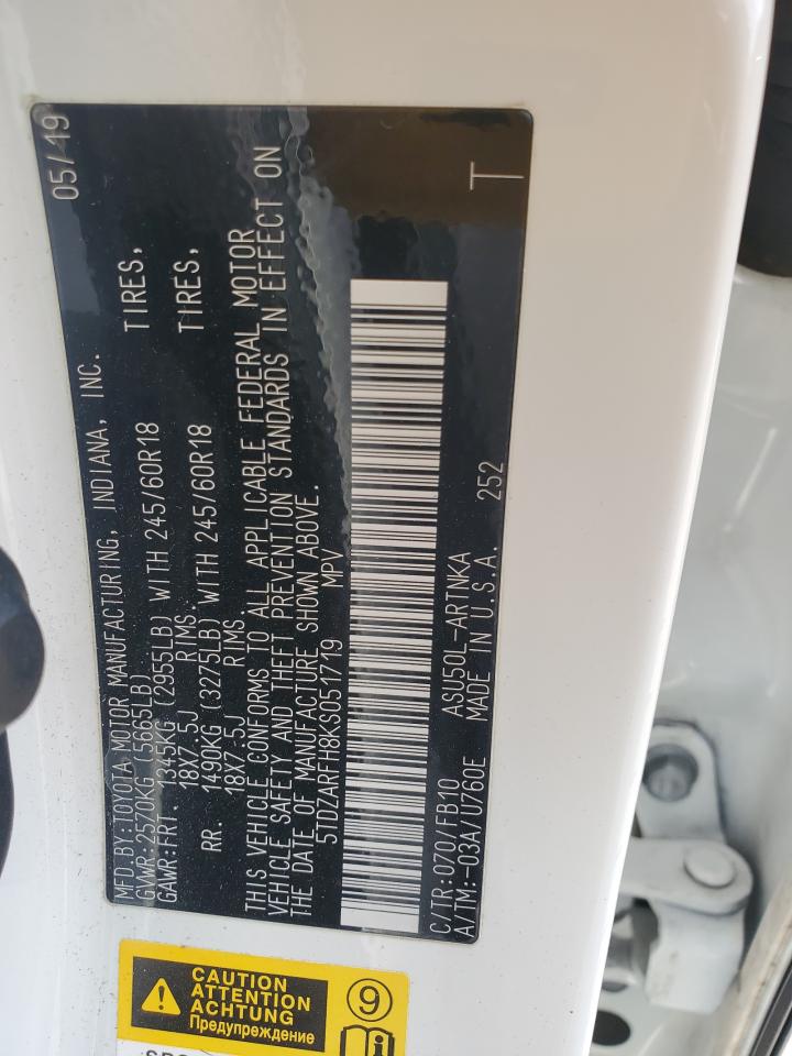 2019 Toyota Highlander Le VIN: 5TDZARFH8KS051719 Lot: 70501375