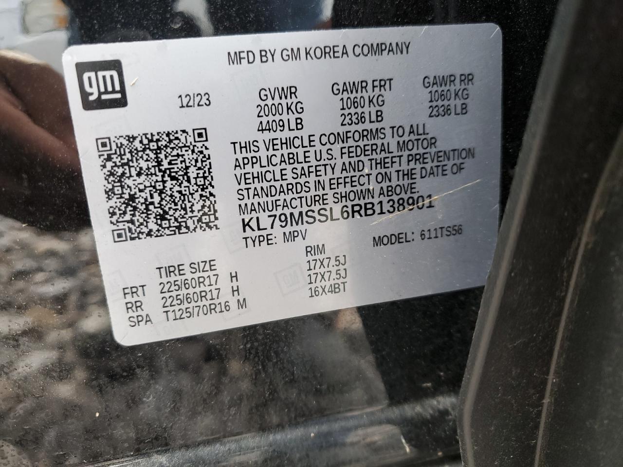 2024 Chevrolet Trailblazer Activ VIN: KL79MSSL6RB138901 Lot: 69911135