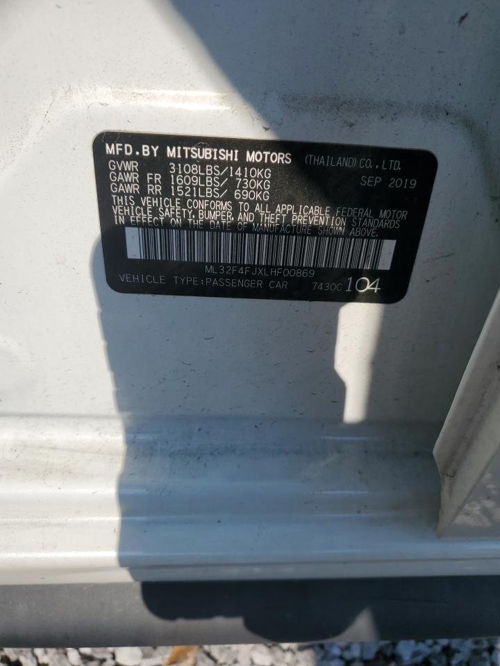 2020 Mitsubishi Mirage G4 Se VIN: ML32F4FJXLHF00869 Lot: 69285575