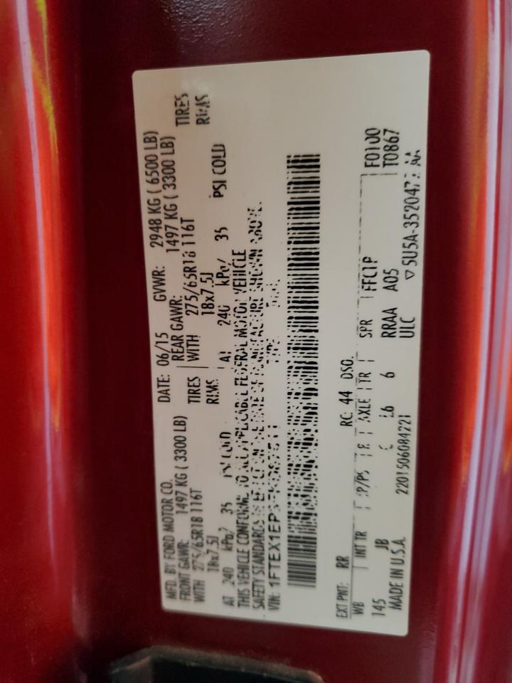 2015 Ford F150 Super Cab VIN: 1FTEX1EP3FKD87511 Lot: 70108595