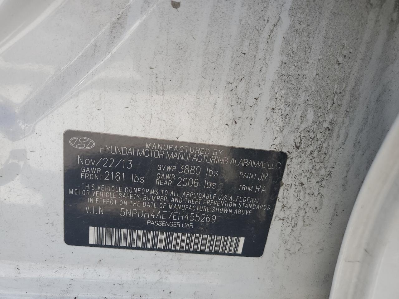 2014 Hyundai Elantra Se VIN: 5NPDH4AE7EH455269 Lot: 68141805