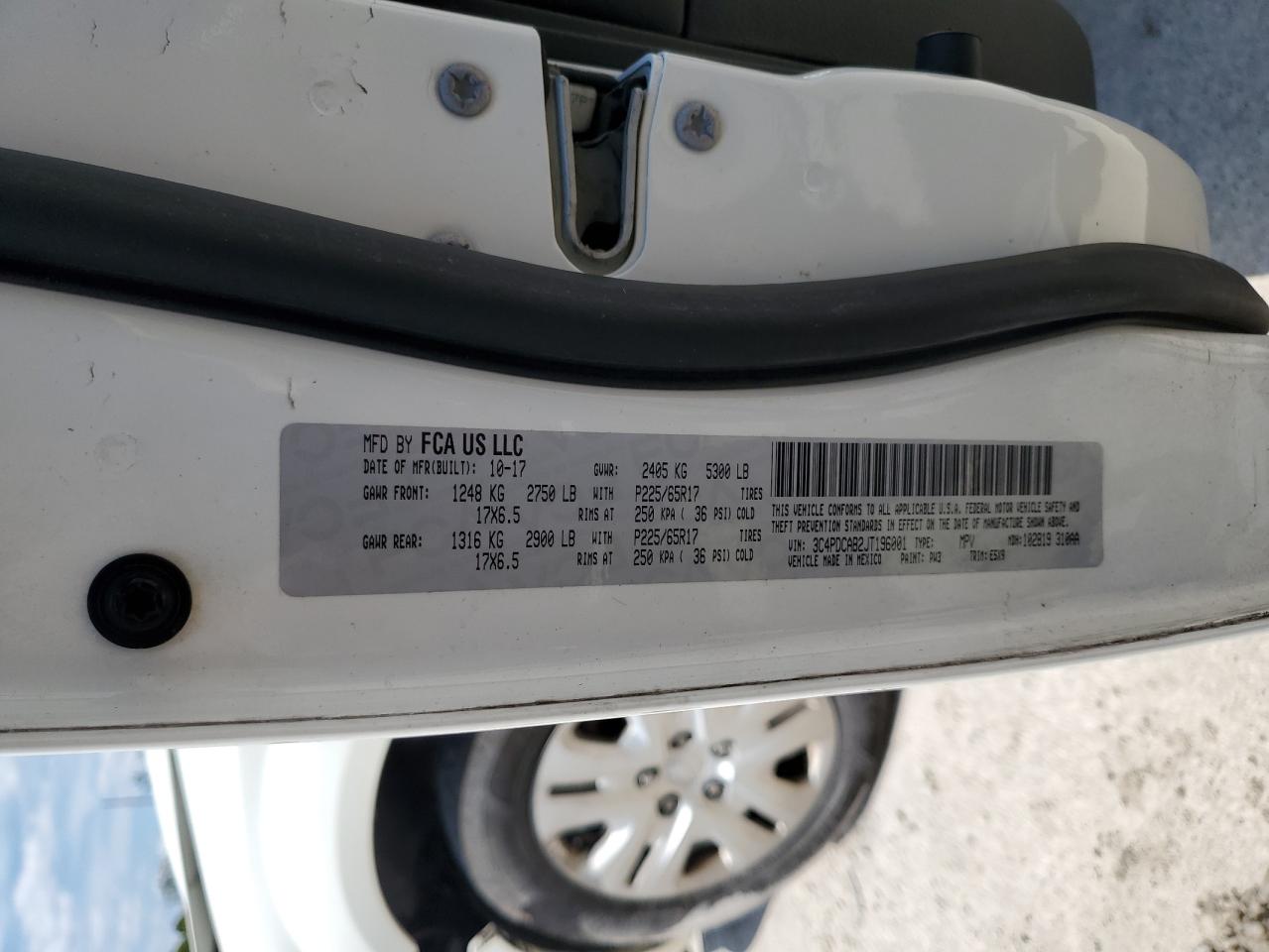 2018 Dodge Journey Se VIN: 3C4PDCAB2JT196001 Lot: 68869045