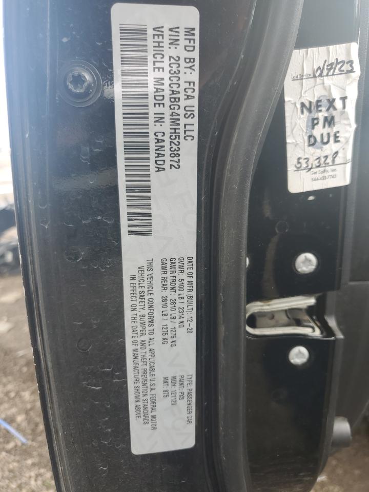 2021 Chrysler 300 S VIN: 2C3CCABG4MH523872 Lot: 69406405