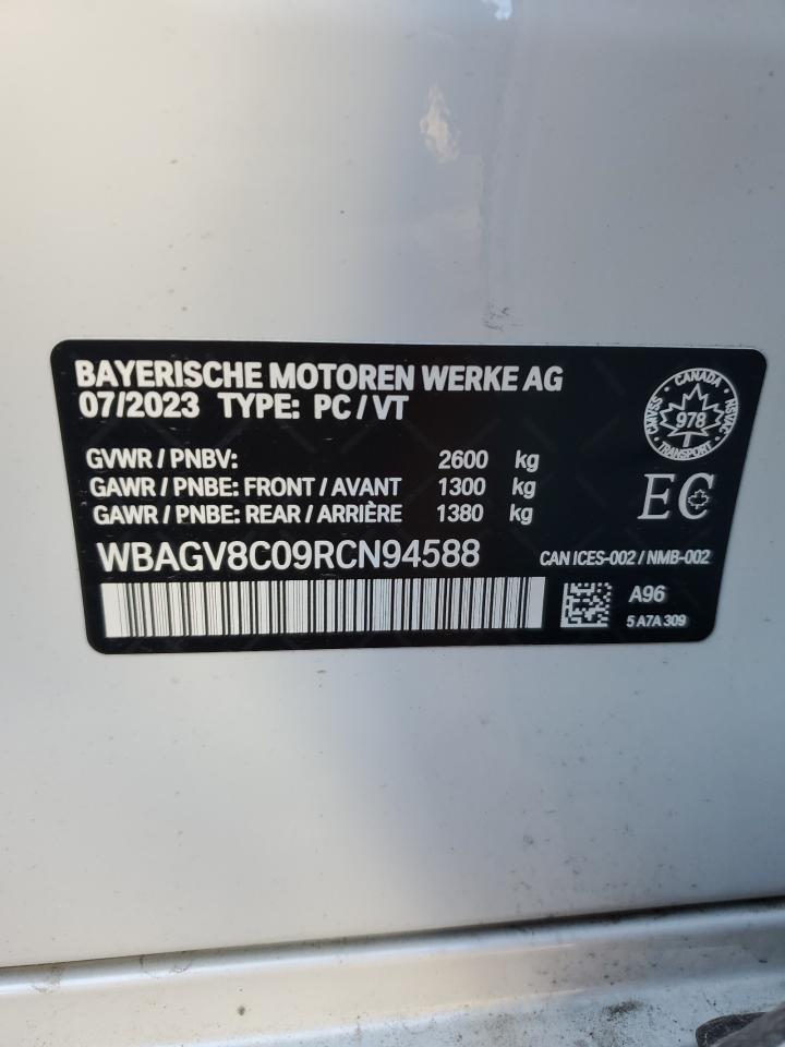 2024 BMW M850Xi VIN: WBAGV8C09RCN94588 Lot: 67860305