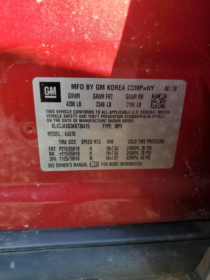 2019 Buick Encore Preferred VIN: KL4CJASB3KB736415 Lot: 67927975