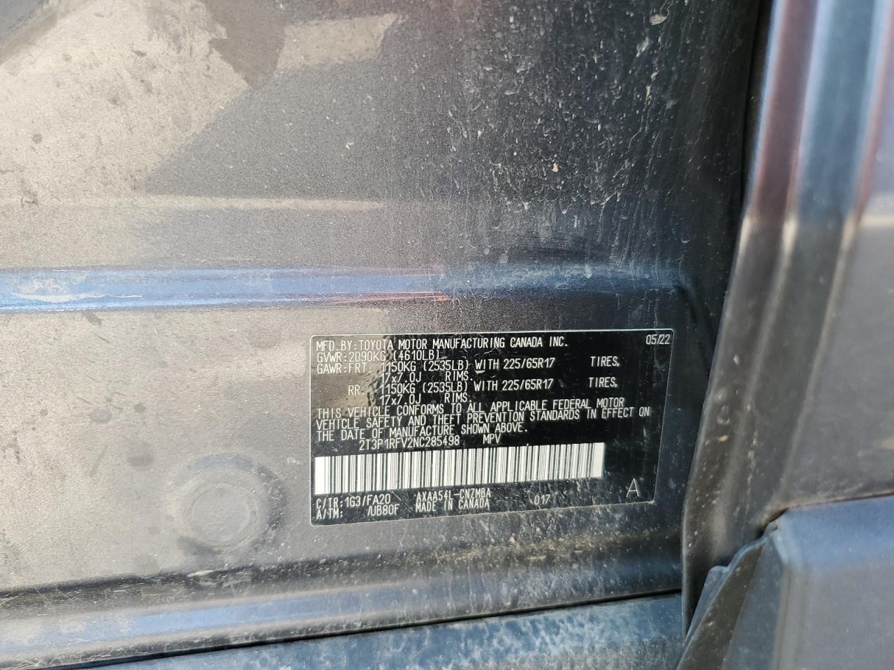 2022 Toyota Rav4 Xle VIN: 2T3P1RFV2NC285498 Lot: 66832345