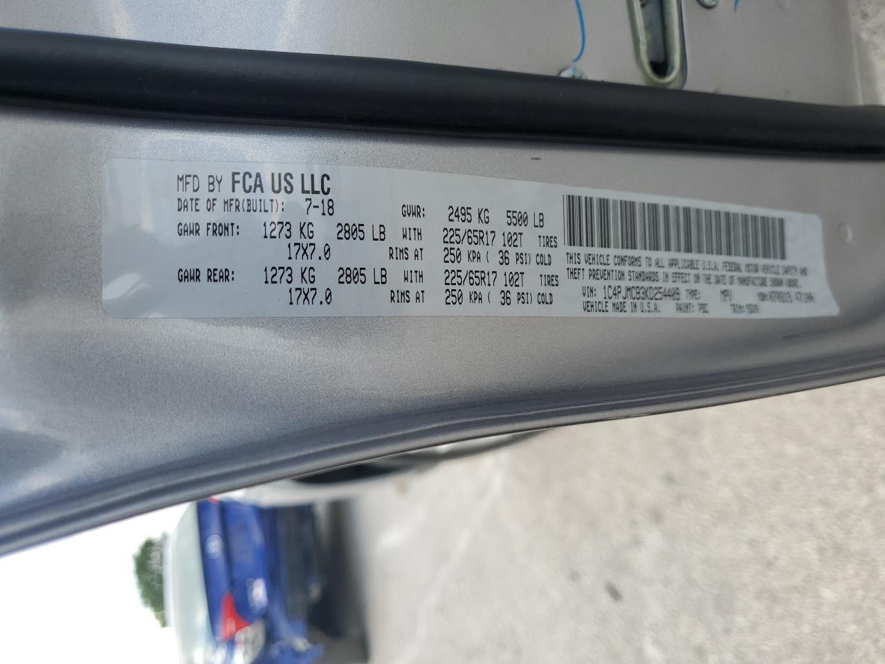 2019 Jeep Cherokee Latitude VIN: 1C4PJMCB3KD254409 Lot: 69569405