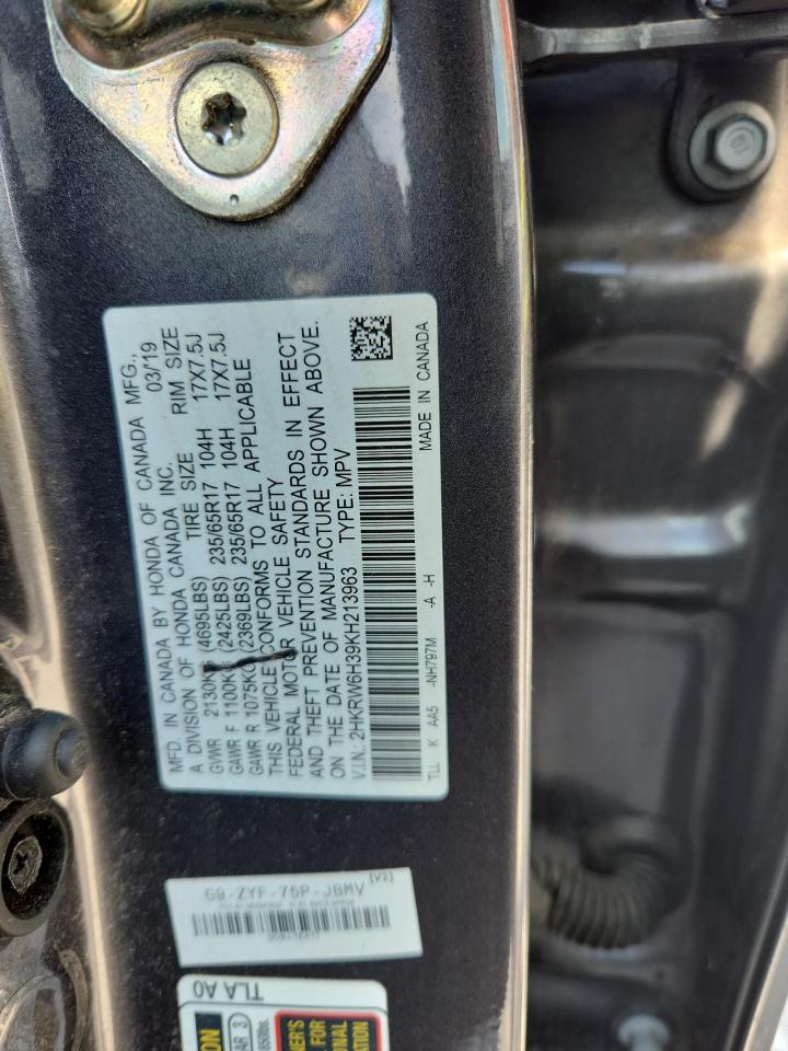 2019 Honda Cr-V Lx VIN: 2HKRW6H39KH213963 Lot: 70359935