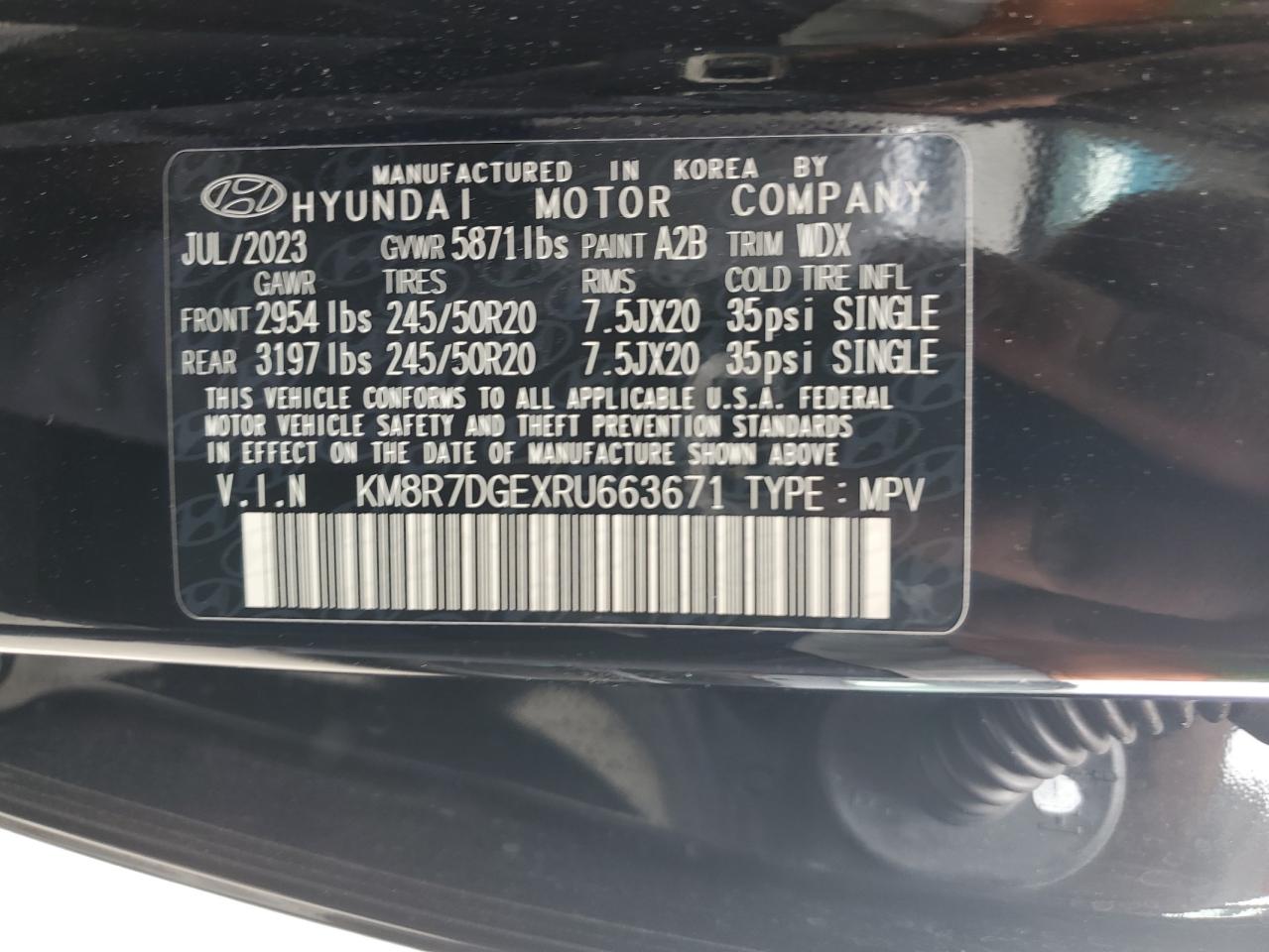 2024 Hyundai Palisade Calligraphy VIN: KM8R7DGEXRU663671 Lot: 70929985