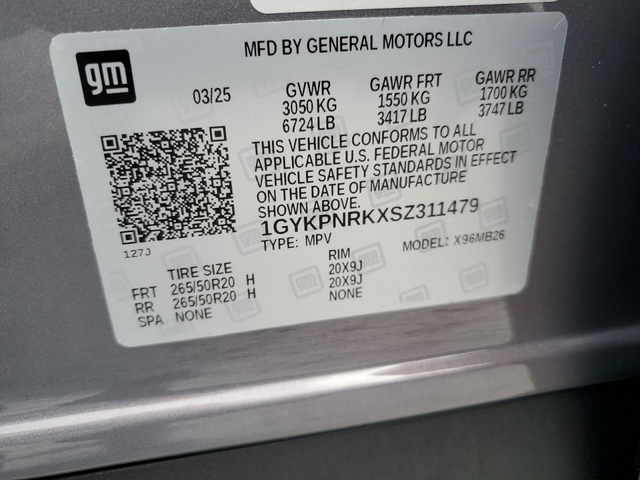 2025 Cadillac Lyriq Luxury VIN: 1GYKPNRKXSZ311479 Lot: 66337525