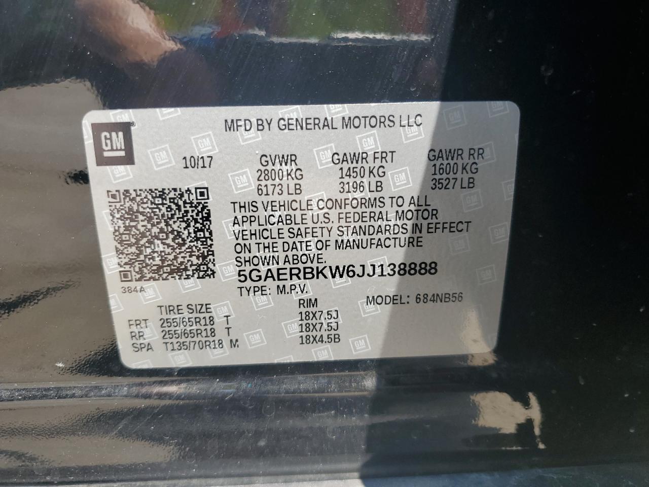 2018 Buick Enclave Essence VIN: 5GAERBKW6JJ138888 Lot: 67452545