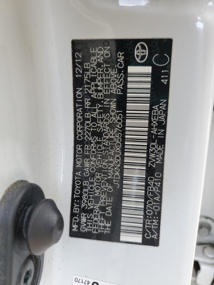 2013 Toyota Prius VIN: JTDKN3DUXD5576051 Lot: 69665475