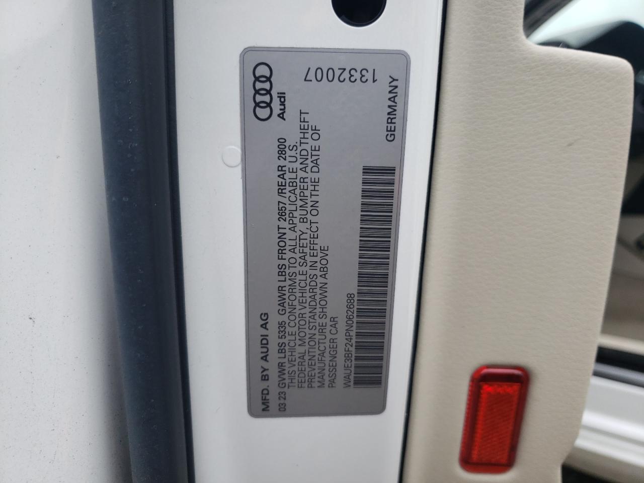 2023 Audi A6 Premium Plus VIN: WAUE3BF24PN062688 Lot: 69767735