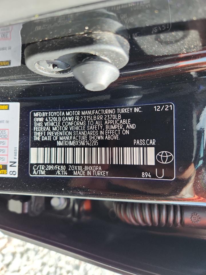 2022 Toyota C-Hr Xle VIN: NMTKHMBX5NR142205 Lot: 70354495