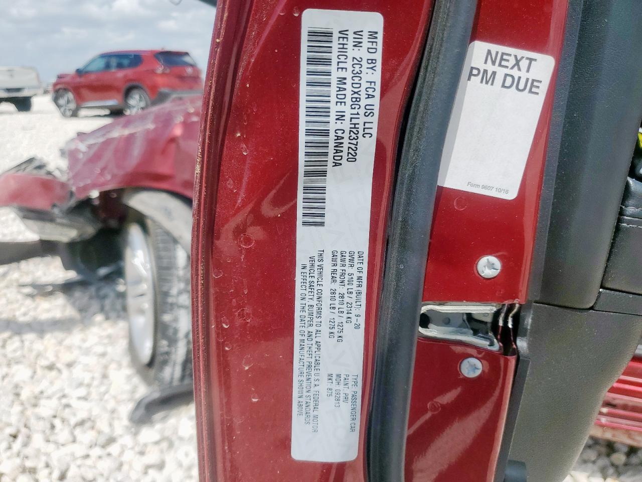 2020 Dodge Charger Sxt VIN: 2C3CDXBG1LH237220 Lot: 70463165