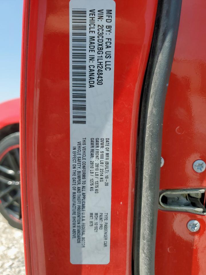 2020 Dodge Charger Sxt VIN: 2C3CDXBG1LH248430 Lot: 69021575