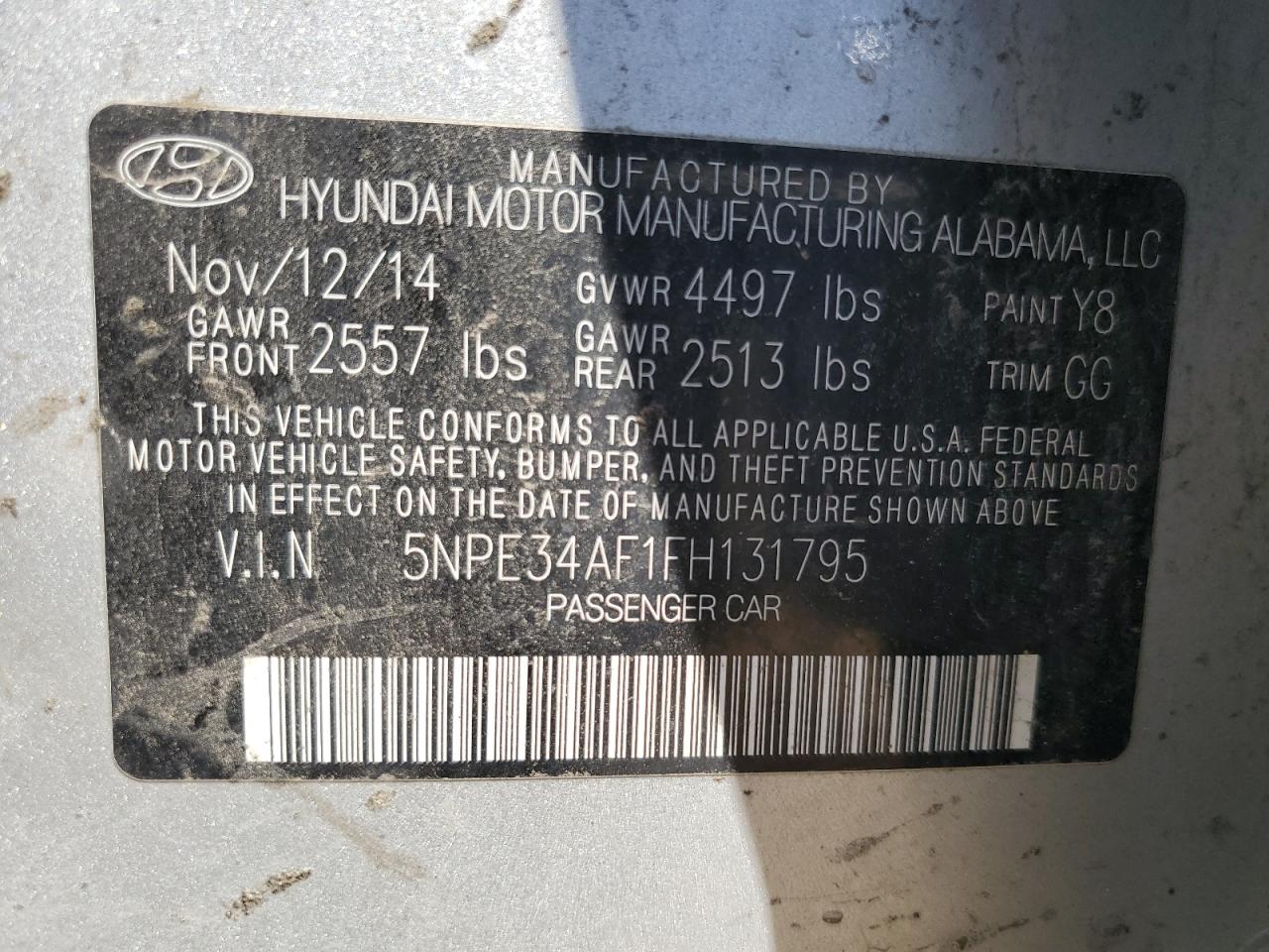 2015 Hyundai Sonata Sport VIN: 5NPE34AF1FH131795 Lot: 67536635