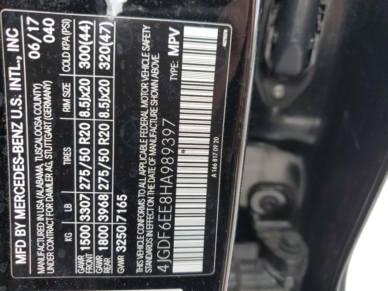 2017 Mercedes-Benz Gls 450 4Matic VIN: 4JGDF6EE8HA989397 Lot: 70388685