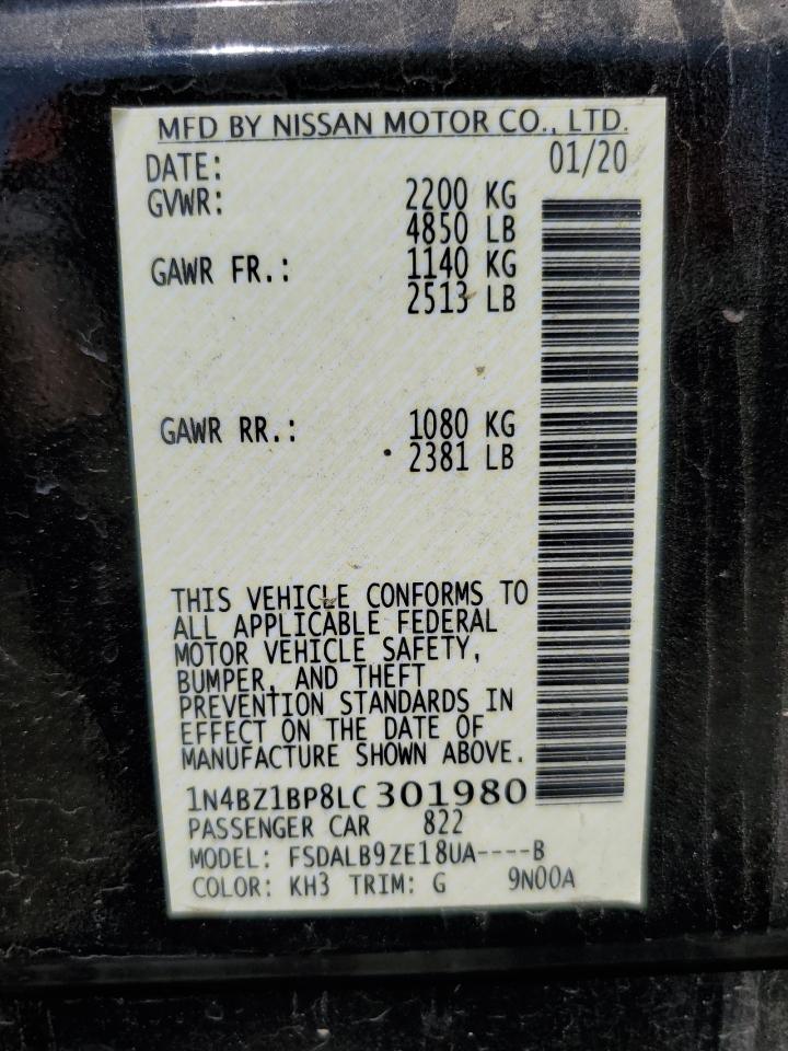 2020 Nissan Leaf S Plus VIN: 1N4BZ1BP8LC301980 Lot: 68759585