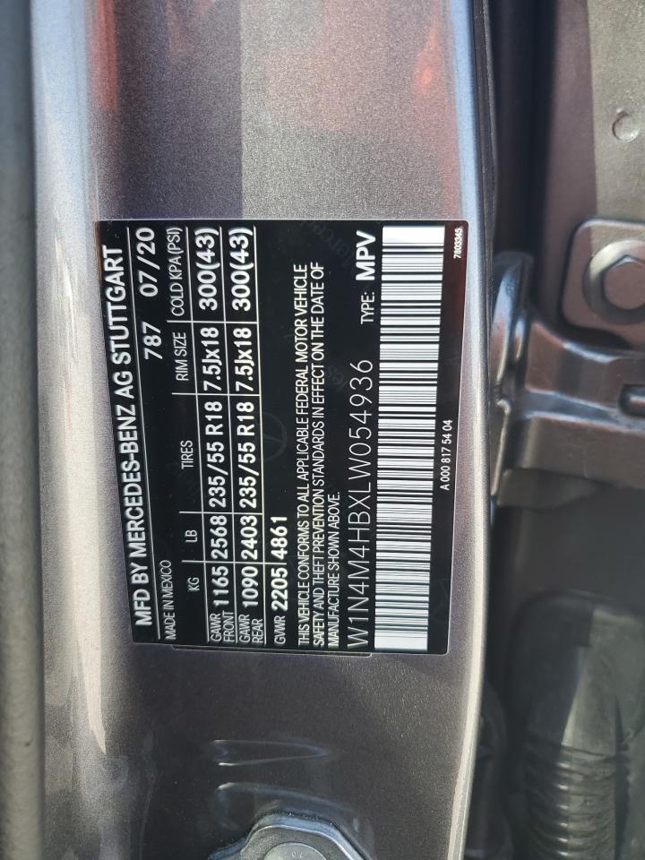 2020 Mercedes-Benz Glb 250 4Matic VIN: W1N4M4HBXLW054936 Lot: 68147635