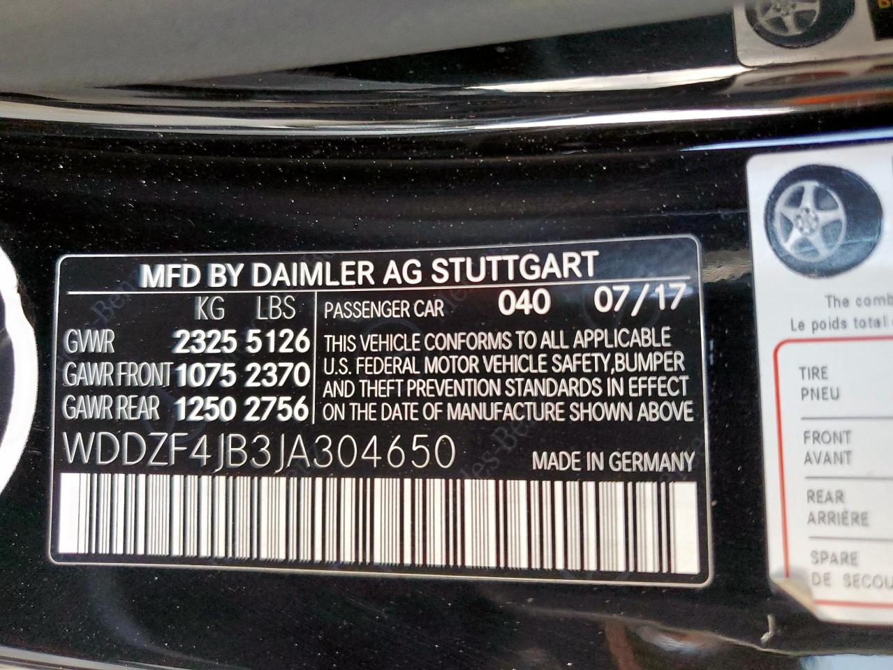 2018 Mercedes-Benz E 300 VIN: WDDZF4JB3JA304650 Lot: 70490685