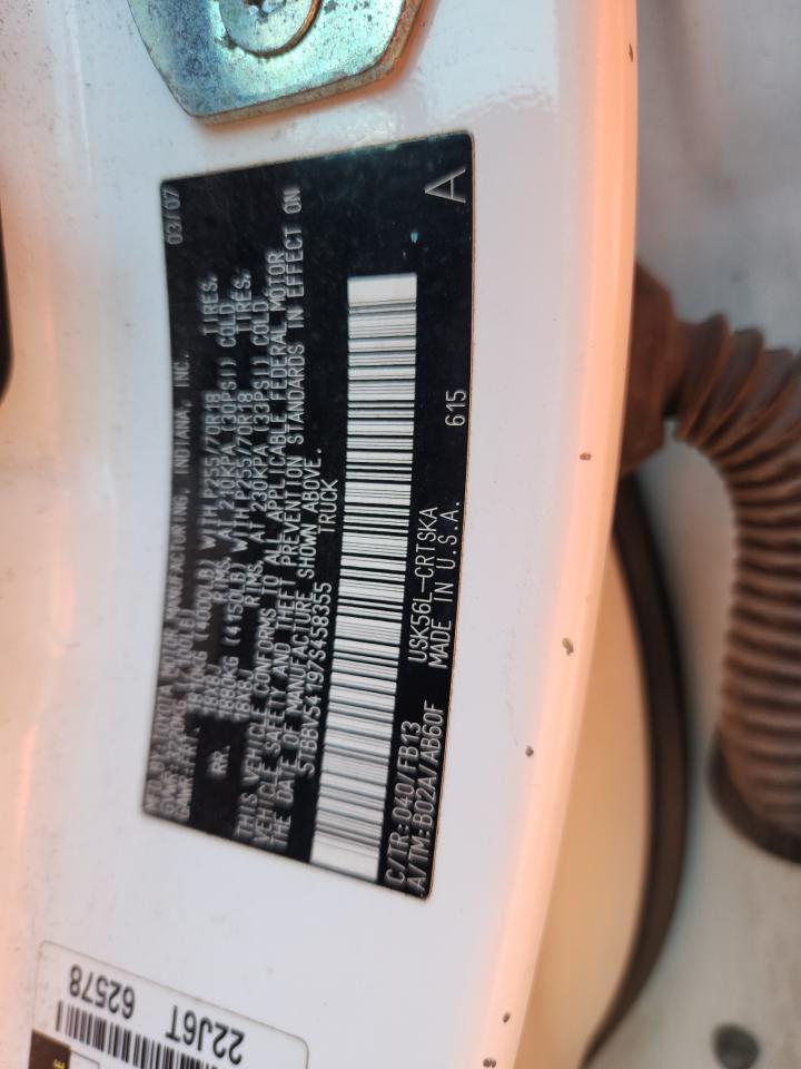 2007 Toyota Tundra Double Cab Sr5 VIN: 5TBBV54197S458355 Lot: 67998755