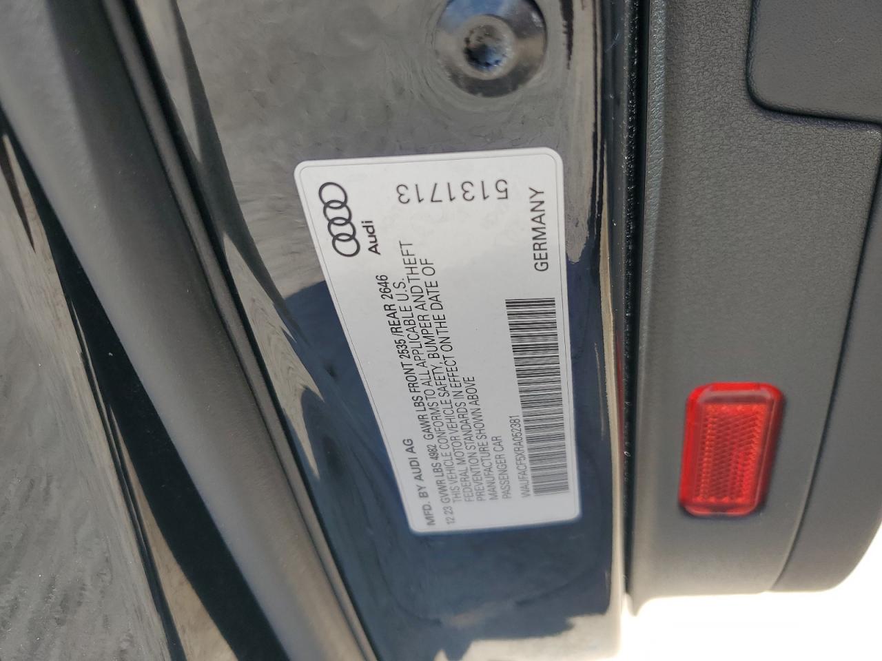 2024 Audi A5 Premium Plus 45 VIN: WAUFACF5XRA052381 Lot: 70333695