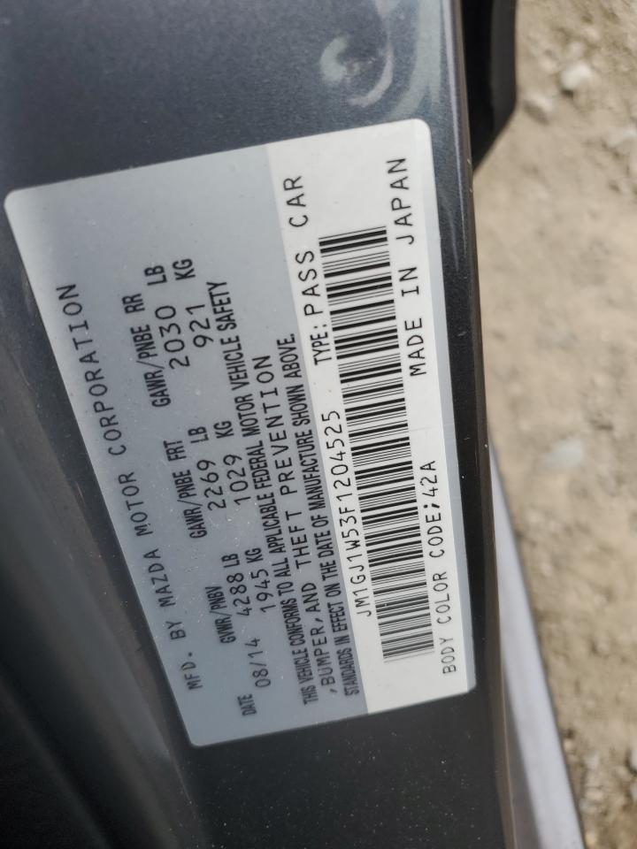 2015 Mazda 6 Grand Touring VIN: JM1GJ1W53F1204525 Lot: 69643245