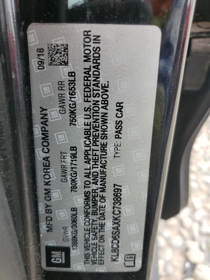 2019 Chevrolet Spark 1Lt VIN: KL8CD6SAXKC738697 Lot: 69497505