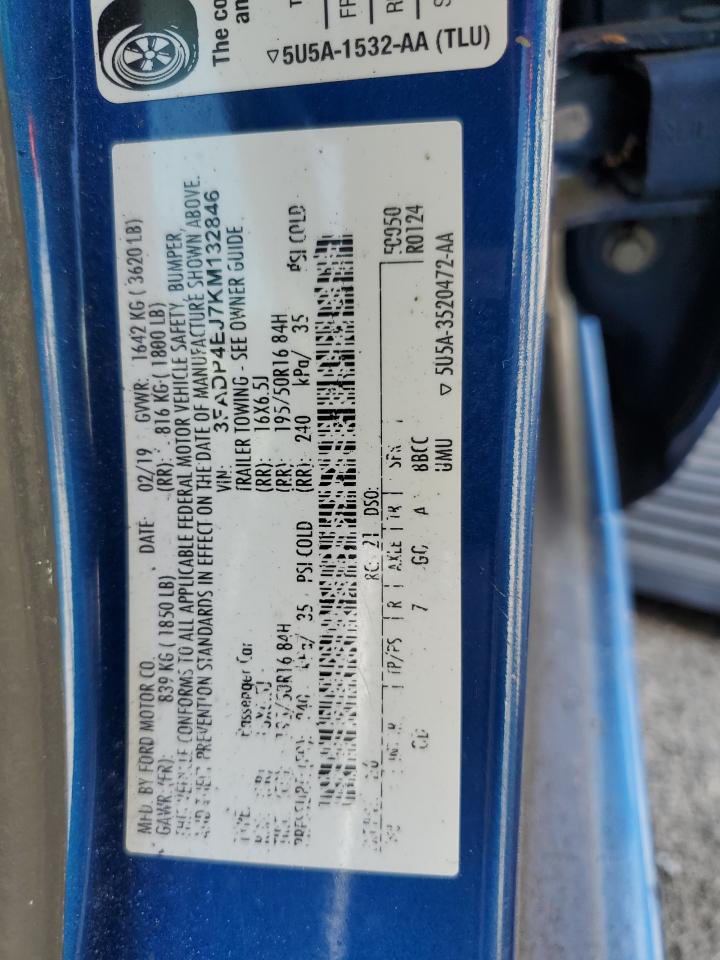 2019 Ford Fiesta Se VIN: 3FADP4EJ7KM132846 Lot: 67152375