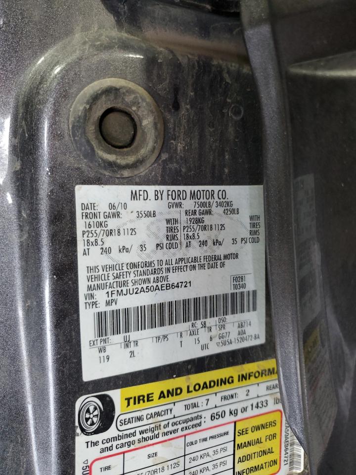 2010 Ford Expedition Limited VIN: 1FMJU2A50AEB64721 Lot: 68180795