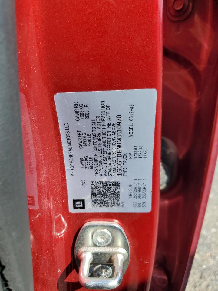 2021 Chevrolet Colorado Z71 VIN: 1GCGTDEN0M1110970 Lot: 69435805