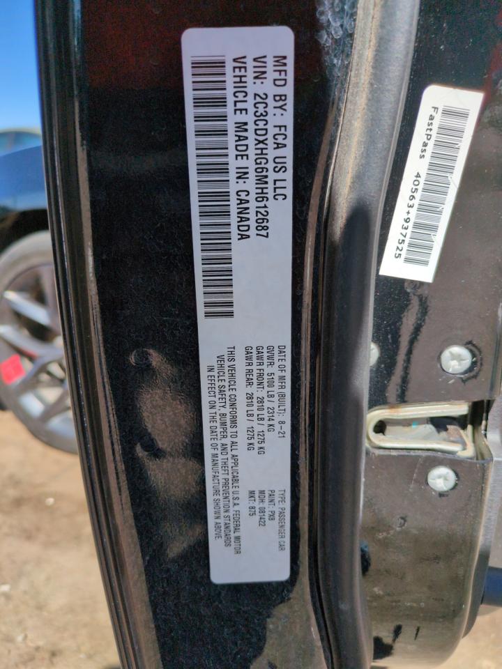 2021 Dodge Charger Gt VIN: 2C3CDXHG6MH612687 Lot: 67453275