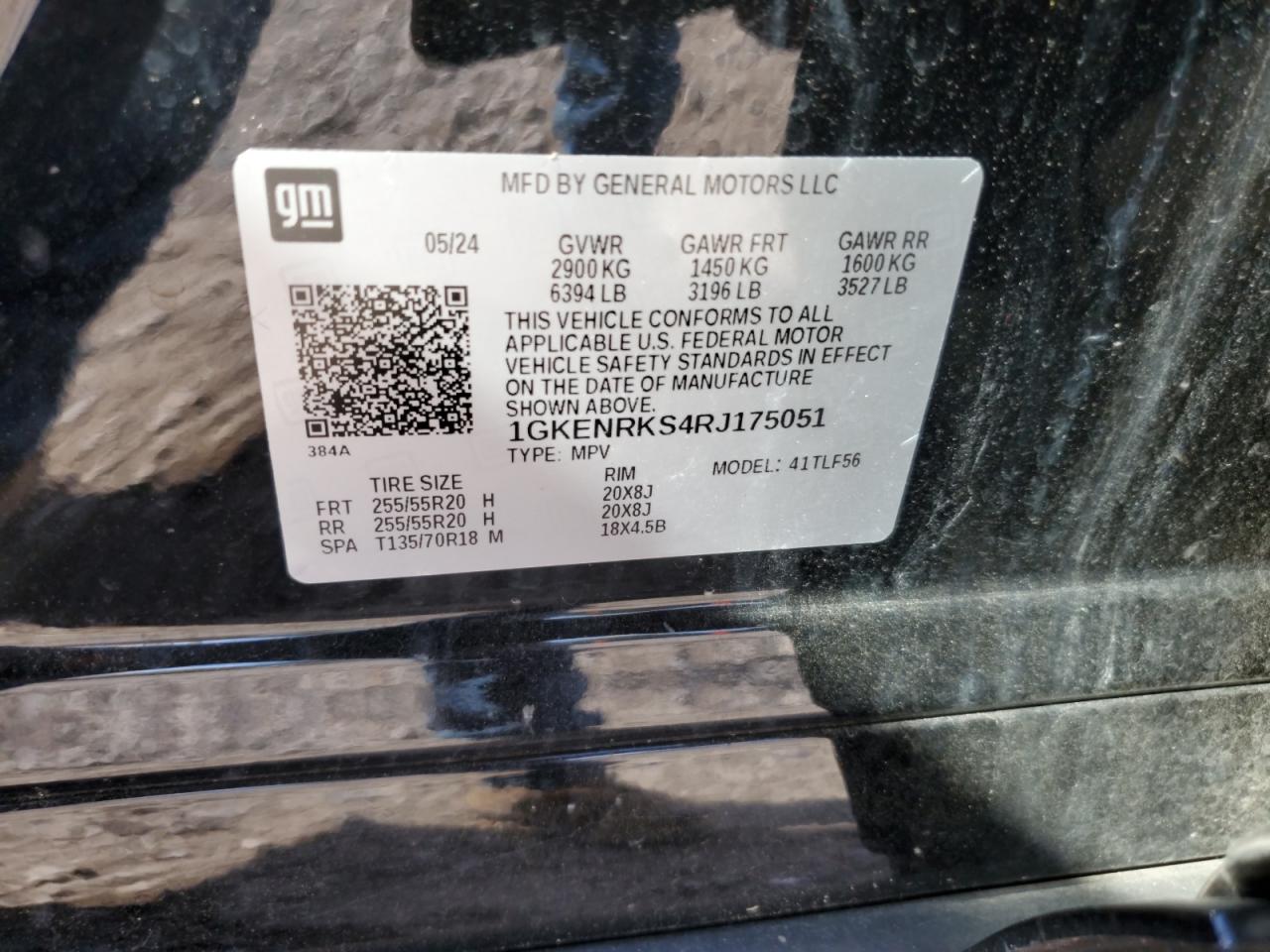 2024 GMC Acadia Denali VIN: 1GKENRKS4RJ175051 Lot: 68412435