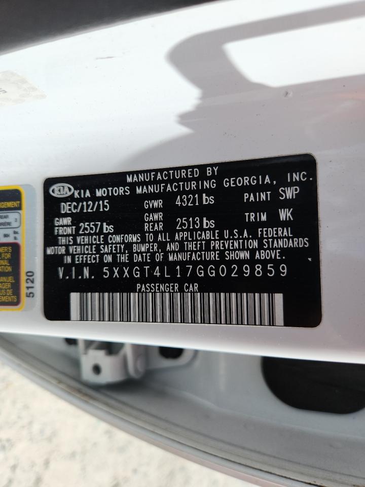 2016 Kia Optima Lx VIN: 5XXGT4L17GG029859 Lot: 68177465