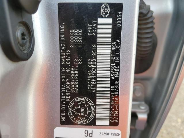 2015 TOYOTA CAMRY LE  