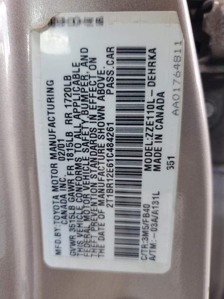 2T1BR12E61C484261 2001 Toyota Corolla Ce