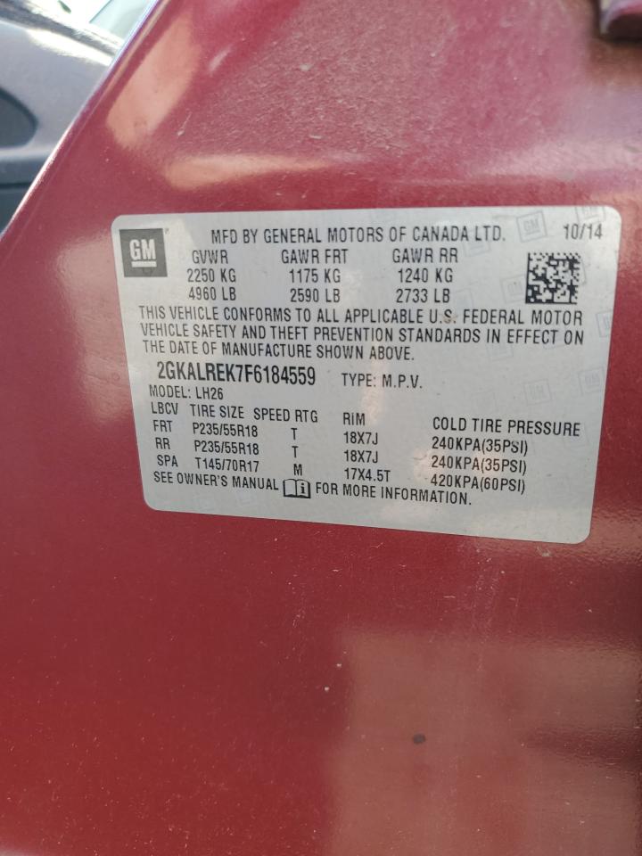 2015 GMC Terrain Sle VIN: 2GKALREK7F6184559 Lot: 70050305