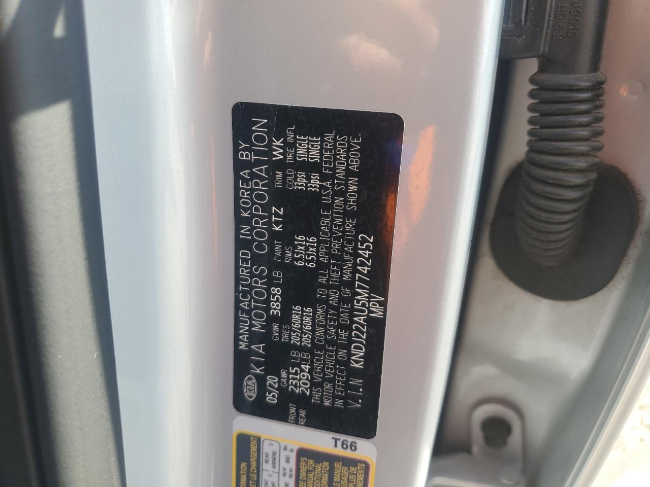 2021 Kia Soul Lx VIN: KNDJ22AU5M7742452 Lot: 69879305