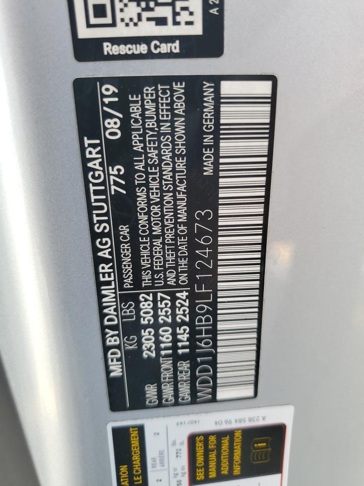 2020 Mercedes-Benz E 450 VIN: WDD1J6HB9LF124673 Lot: 70054665