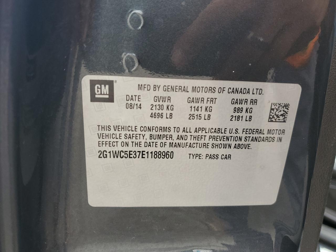 2014 Chevrolet Impala Limited Ltz VIN: 2G1WC5E37E1188960 Lot: 68081765