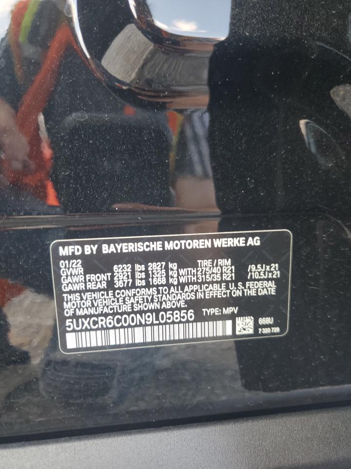 2022 BMW X5 xDrive40I VIN: 5UXCR6C00N9L05856 Lot: 68030295